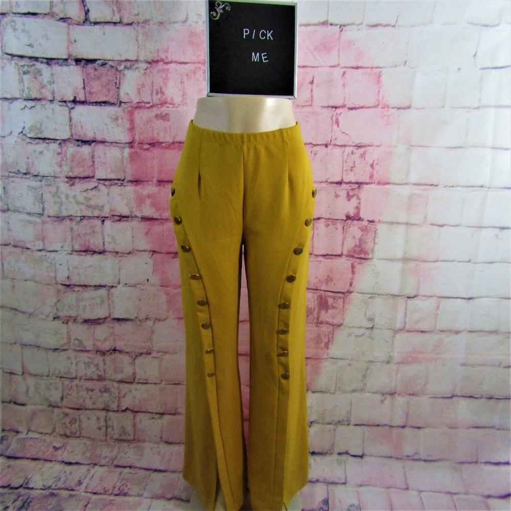Love University Wide Leg Button Dress Pants L